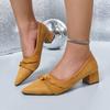 Pointed Toe Women Heeled Shoes Fashion Dress Chunky Shoes Shallow Luxury Pumps 2025 Autumn Designer Sexy Elegant Chaussure Femme