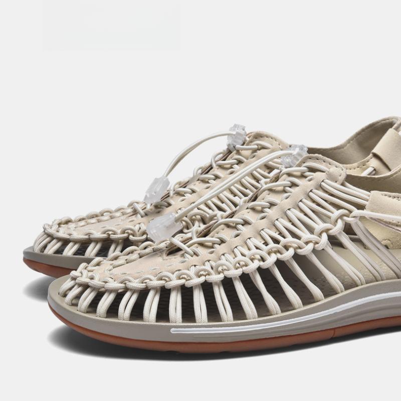 Summer Men's and Women's Beach Sandals Soft Soled Shoes Woven Casual Slippers 38-47