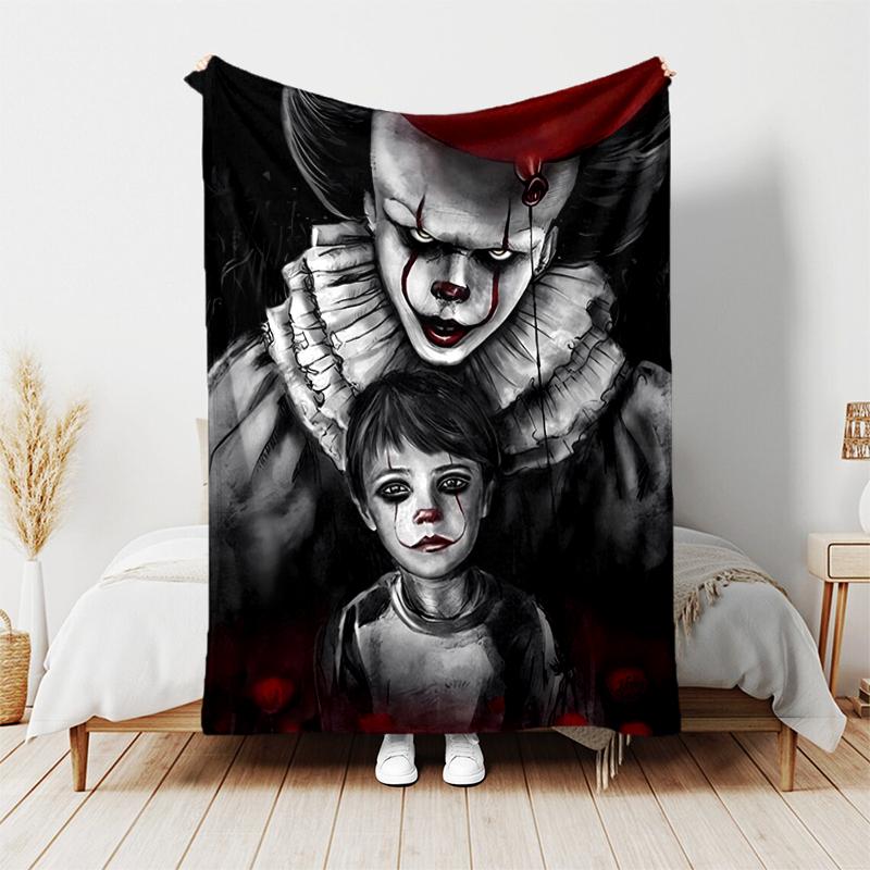 1pc Blanket Pennywise the Dancing Clown2 Print Design, Lightweight Blanket for Sofa, Bed- Soft &Warm, Gift for All Seasons like Christmas, Halloween