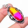 Bi-Color Tourmaline Gemstone 925 Sterling Silver Jewelry Pendant 2.36" V7c88