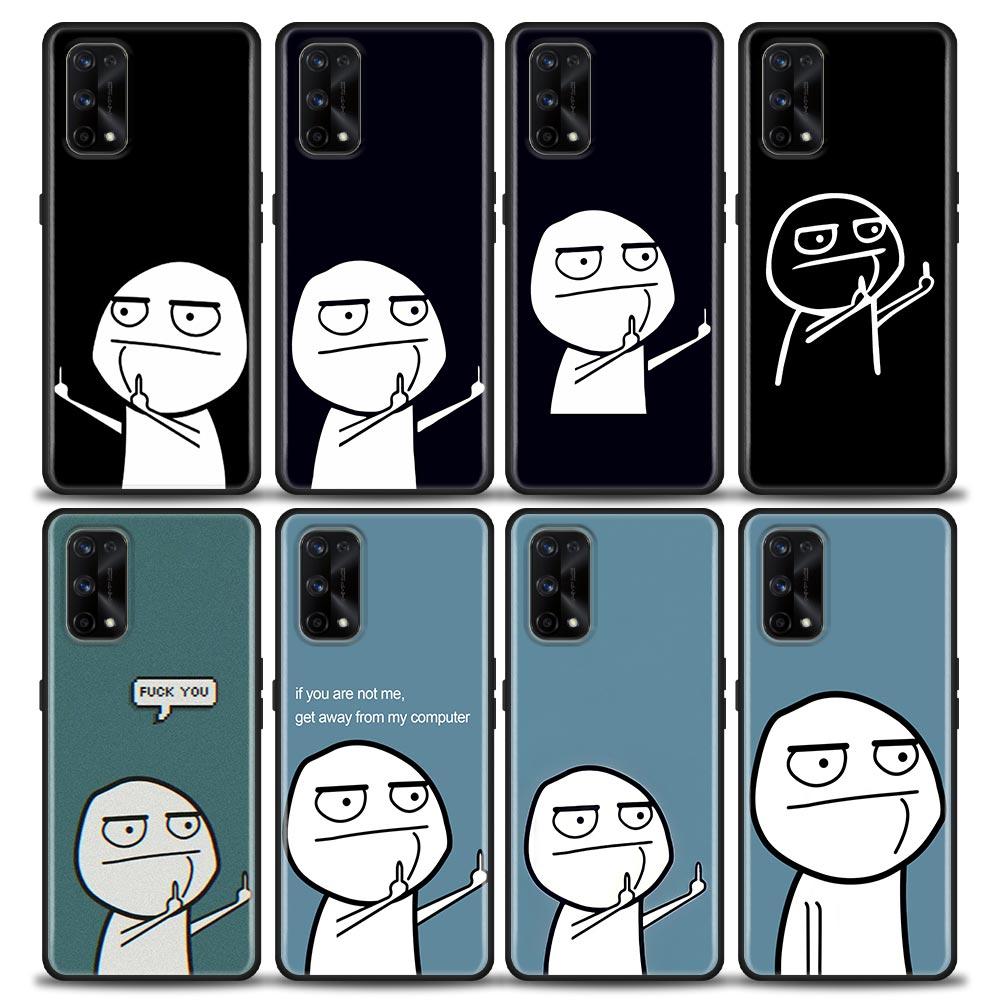 Забавный человечек средний палец Fucek чехол для Realme C21Y C21 C25 C20 C15 C12 C11 GT Master Neo Neo2 5G Fundas Capa силиконовые мягкие чехлы