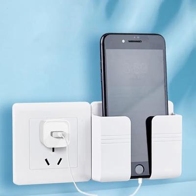 Настенный держатель для мобильного телефона для iPhone Xiaomi Подставка для зарядки Ленивый липкий подвесной ящик для хранения пульта дистанционного управления