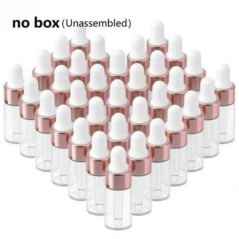 25/50pcs 1/2/3/5ml Clear Mini Glass Dropper Bottles Small with Glass Eye Dropper for Essential Oils Sample Traveling