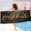 Газированный напиток C-Логотип Coca-Cola Аниме Пляжное полотенце для плавания Мягкое впитывающее кухонное полотенце Детские подарки Для детей Путешествия Кемпинг Тренажерный зал