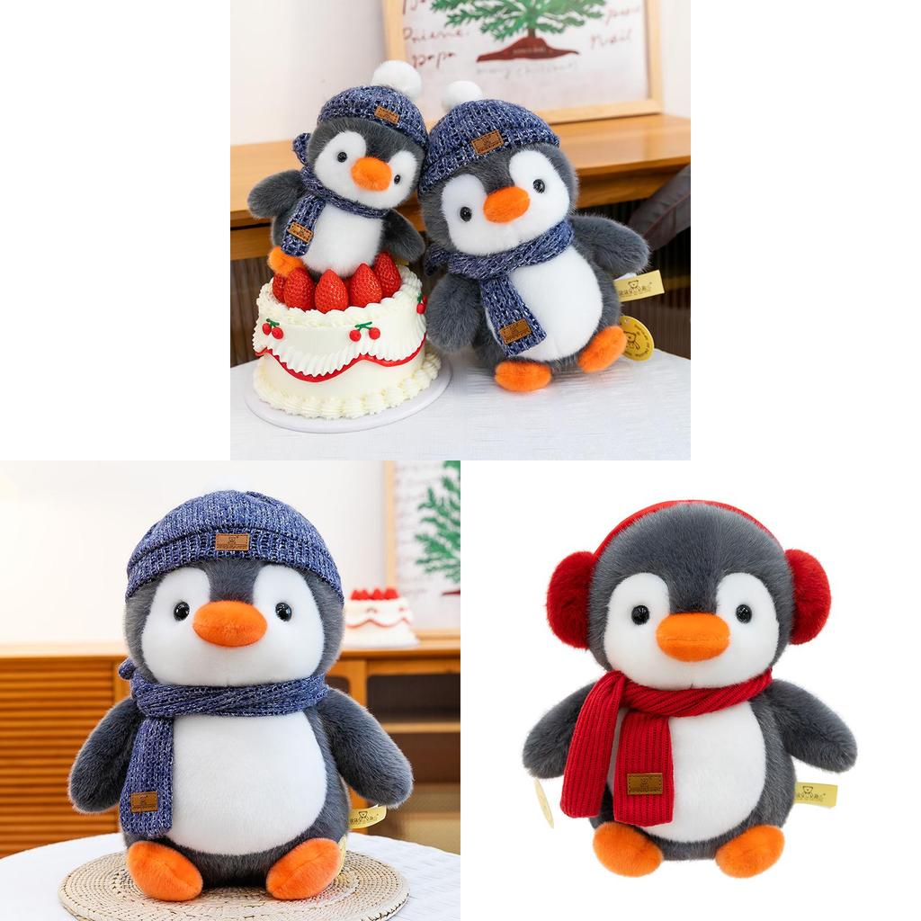 Penguin Plush Toy With Hat And Scarf For Kids Gift And Ocean Aquarium Souvenir