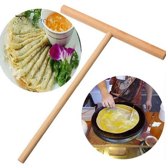 Crepe Maker Pancake Batter Wooden Spreader Stick Kitchen Kit DIY