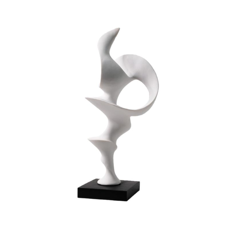 Abstract Resin Handicrafts Geometric Rotating Dancer Sculpture White Statue Decorative Figurines Home Decoration Accessories
