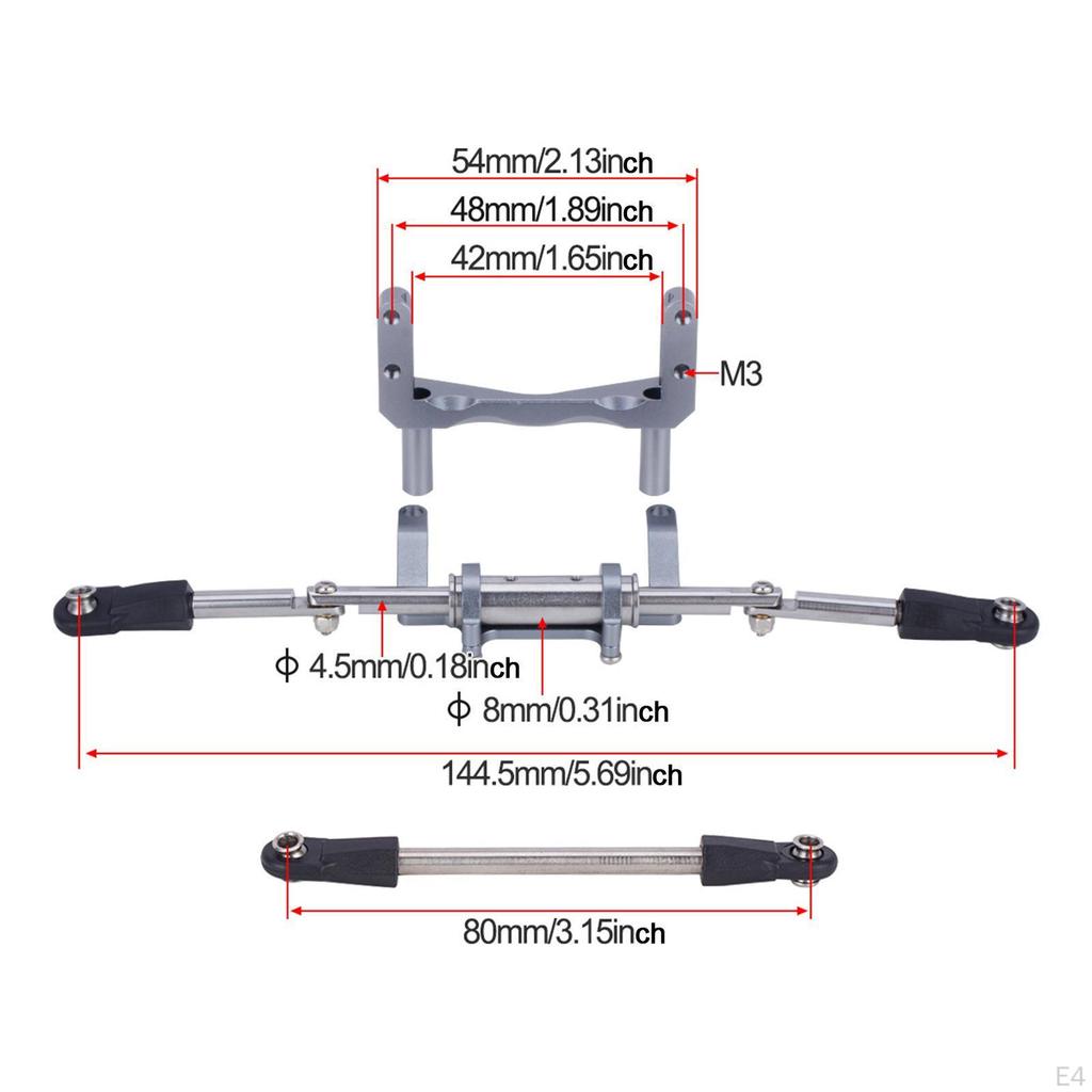 1:10 Scale RC Car Servo Bracket Assembly Kit with Steering Link Components