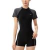 Li Ning Серия для соревнований Удобный Повседневный Простой Дышащий Спортивный С коротким рукавом Цельный купальник Женский купальник Черный LSYW178-2