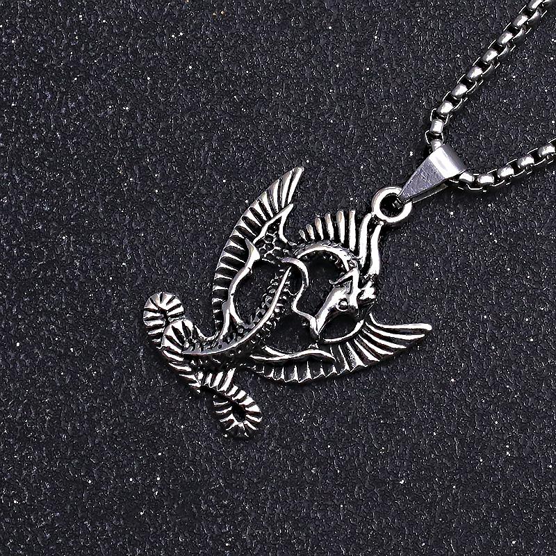 Аксессуары Титановая сталь Животное Дракон Подвеска Персонализированный ретро модный мужской миф Feilong ожерелье из нержавеющей стали