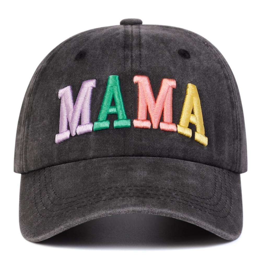 Модные washed cotton MAMA MINI вышитые кепки Винтажные дышащие для родителей и унисекс Бейсболки Регулируемые спортивные козырьки Кепка