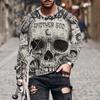 3d Print Pattern T Shirts Spring Autumn Round Neck Long Sleeve Top Men's Plus Size Sport Wear Plus Size Vintage T Shirt
