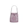 New Dempsey Fabric With Pebbled Leather Bucket Bag, One Shoulder Handbag, Crossbody Bag Mini Women's Lilac Purple C8322-SVSOT