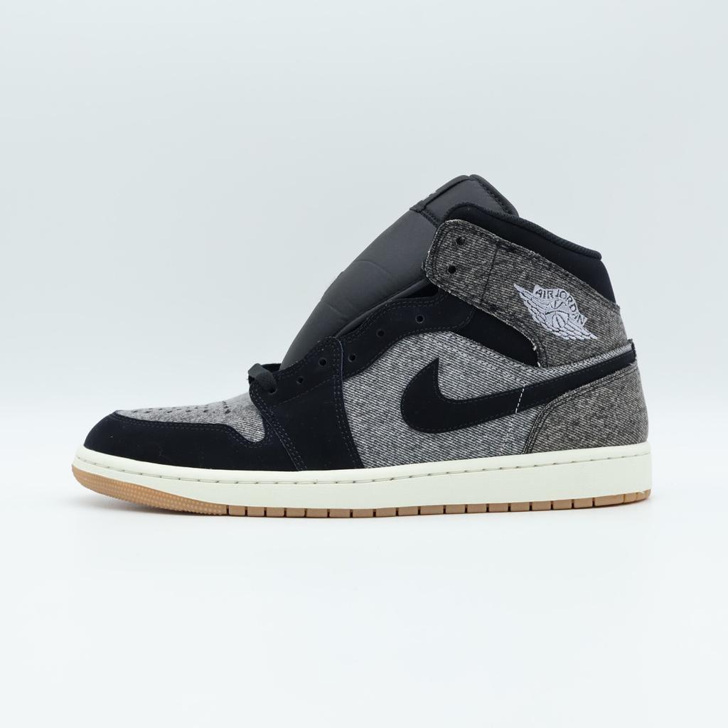 HJ4363-001 Nike Air Jordan 1 Mid Черный Деним (Мужской)