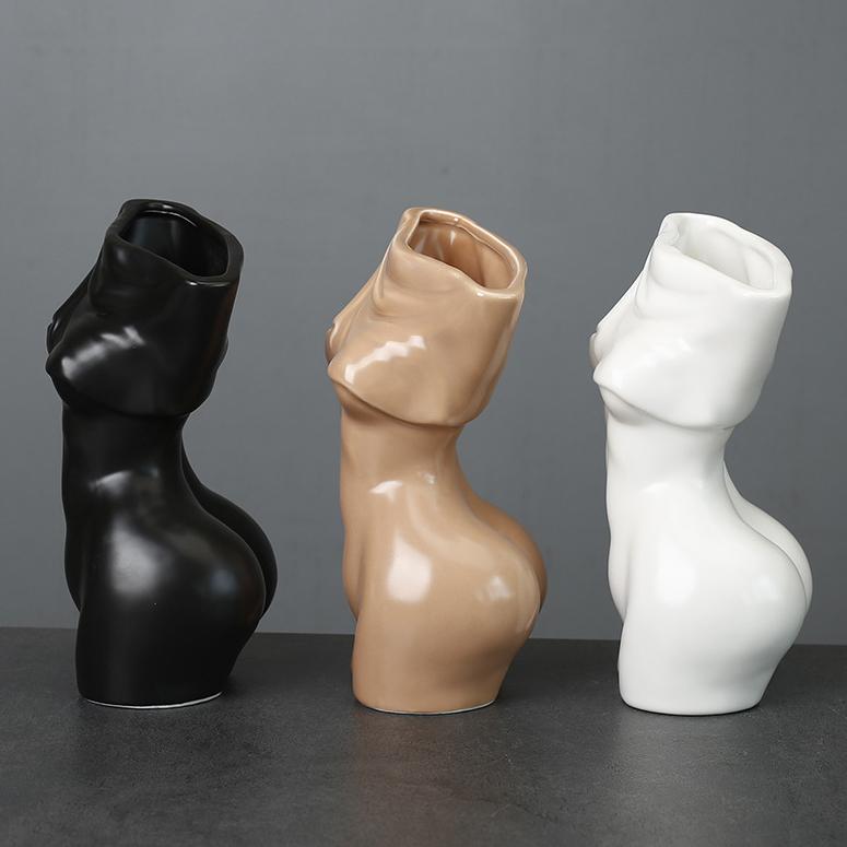 Креативная ваза для боди-арта, цветочная композиция в скандинавском стиле, домашний декор, украшение для гостиной, керамическая гидропонная ваза