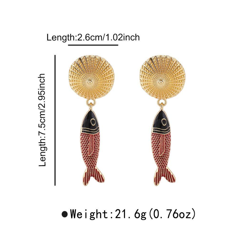 Korean Style Bohemian Dangle Earring Metal Animals Earrings Retro Fish Pendant Earrings  Beach