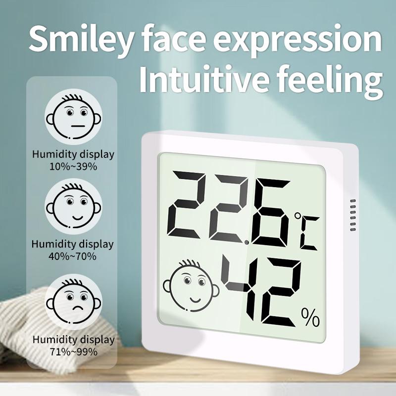 Mini Smile Indoor and Outdoor Weather Station LCD Electronic Digital Air Humidity Meter and Temperature Smart Home 2