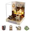CUTEROOM Handmade DIY Dollhouse Miniature Kit Wooden Dollhouse with Dustproof LED Lights and Detailed Instructions - Furniture, Cover, (QT031)