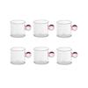 6PC Nordic Style Home Coffee Cups Small Tea Cup Espresso Cup Heat Resistant Glass Teacups Bucket Table Decor 110ml Capacity