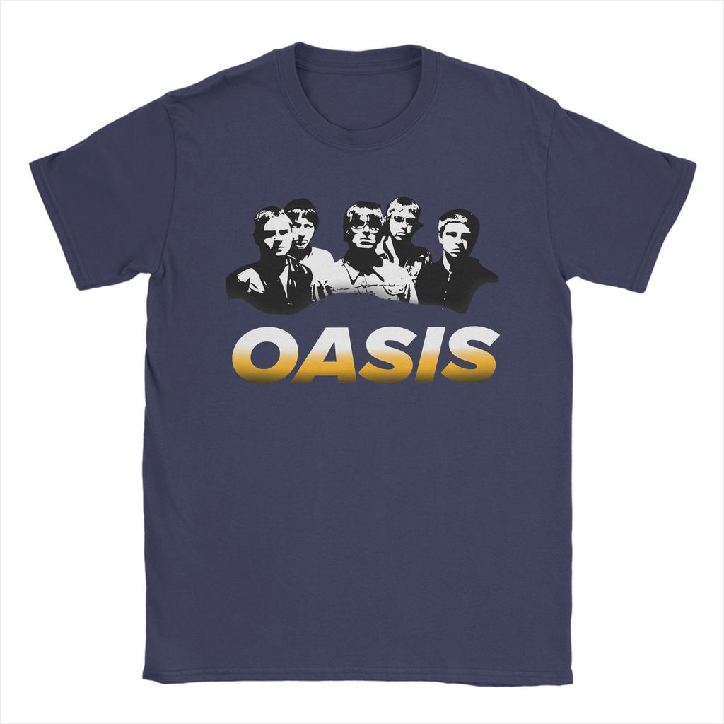 Смешная винтажная футболка с принтом группы O-Oasis для мужчин, 100% хлопок, короткий рукав, круглый вырез, летняя одежда
