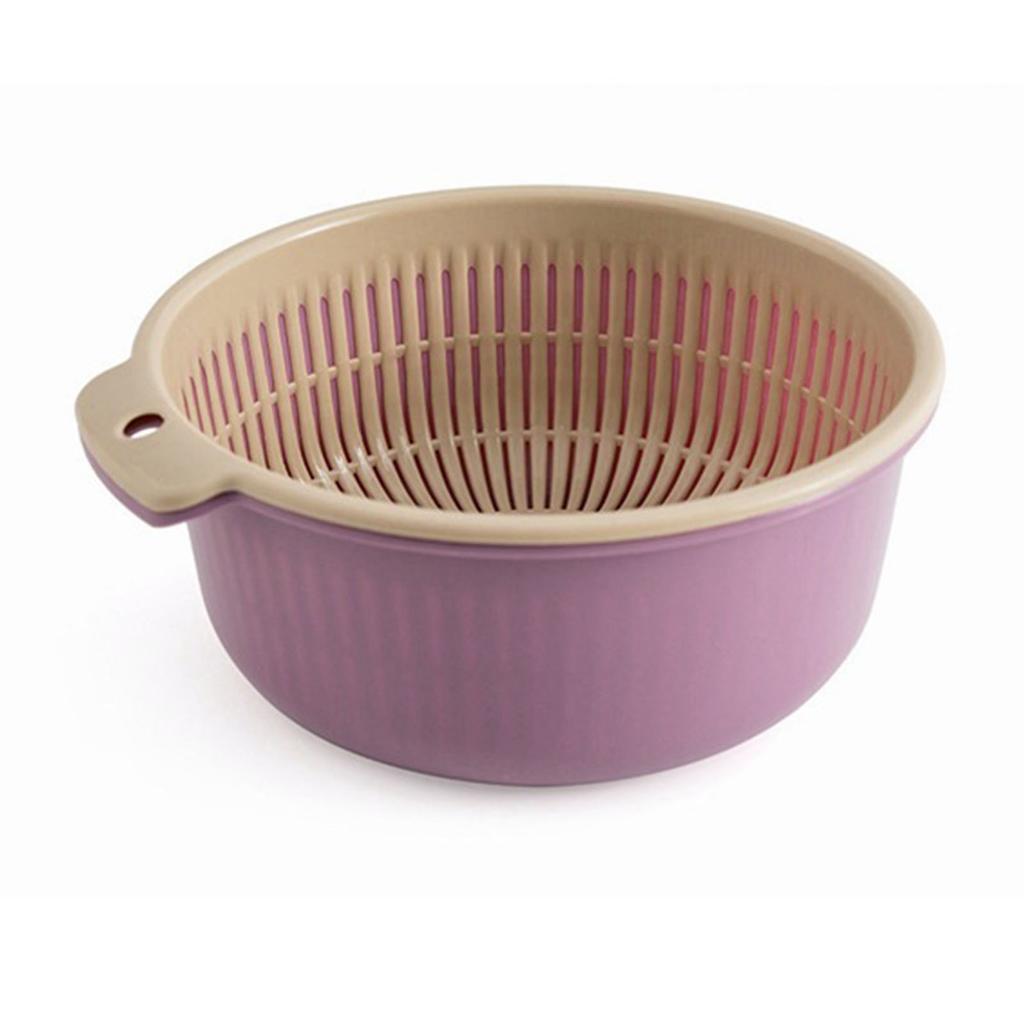 Корзина для мытья овощей Утолщенная Двухслойная Круглая Многофункциональная Пластиковая Подвесная Слив