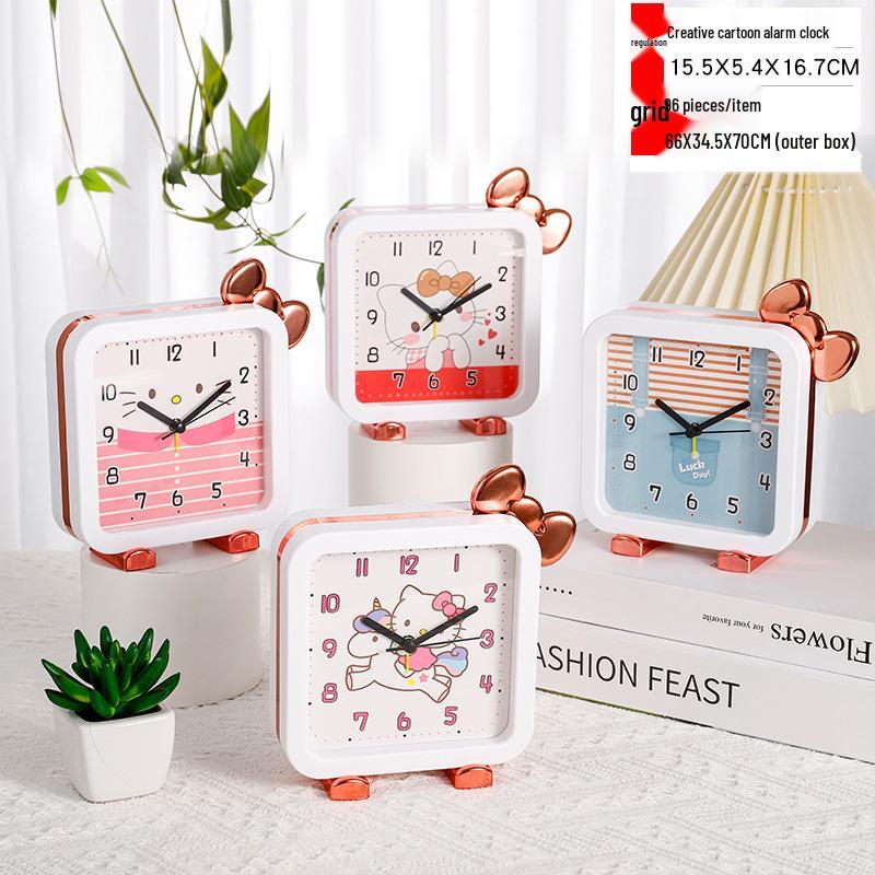 Ретро-будильник с громким звонком и ночником - бесшумные прикроватные часы, креативный подарок для студентов и декор спальни