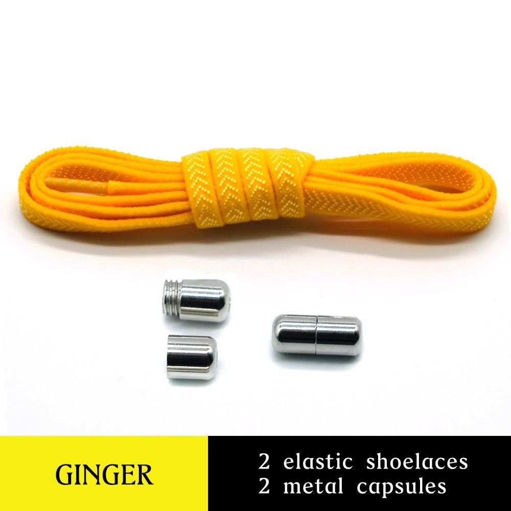 Elastic No Tie Shoelaces Flat Laces with Metal Lock for Sneakers Easy To Wear for Kids and Adults