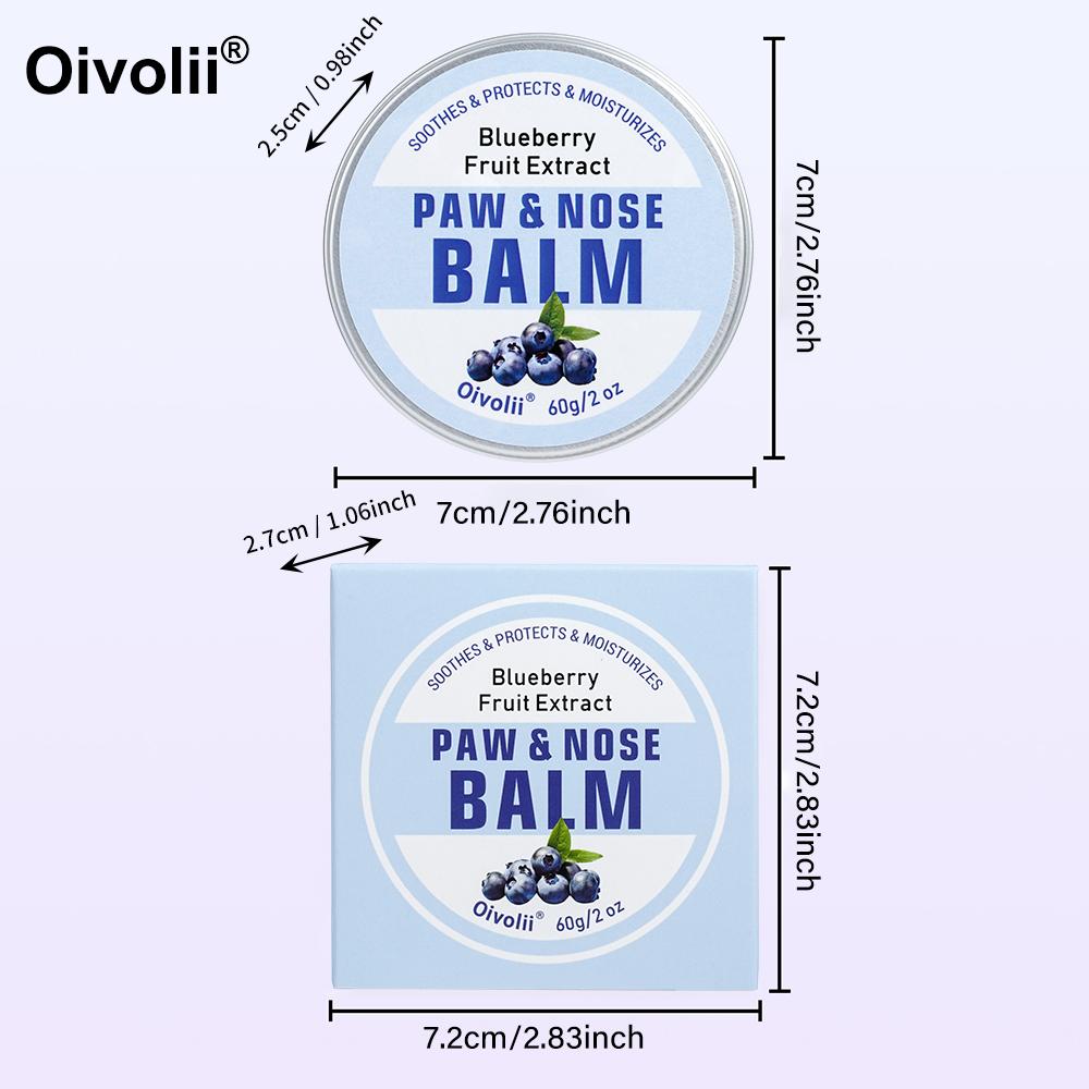 OIVOLII Blueberry Fragrance Dog Paw Balm Light Beige Safe For Sensitive Skin Fast Acting Protection Easy Application