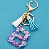 Colorful Acrylic Initial Tassel Keychain - Fashionable Jewelry