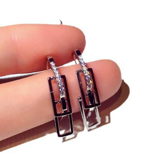 Корейские высококачественные геометрические серьги из циркония для женщин