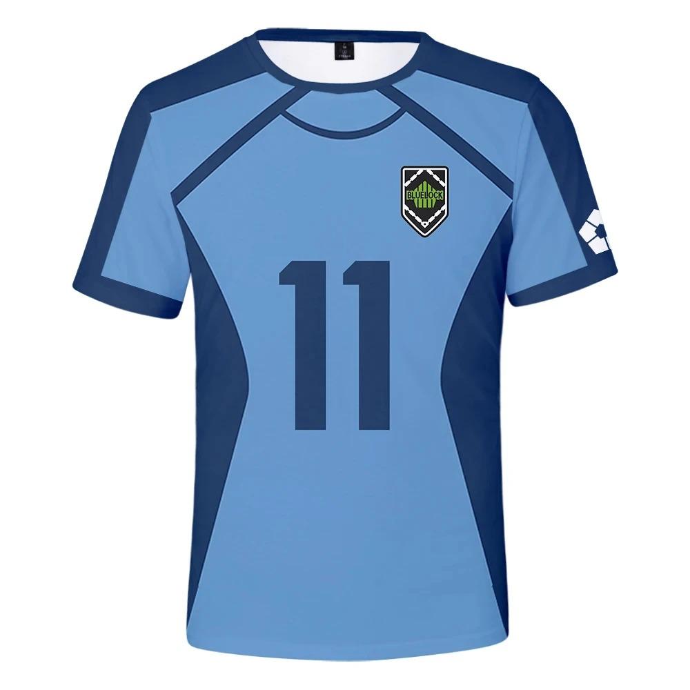 Новейшая футболка-футболка аниме Blue Lock с 3D-принтом для мужчин, модная крутая футболка с коротким рукавом, детская футболка для косплея