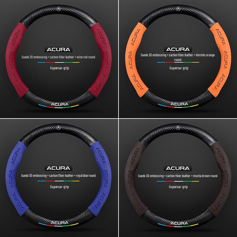 Acura CDX 2016-2021 Ultra-Thin Carbon Fiber Suede Leather Steering Wheel Cover