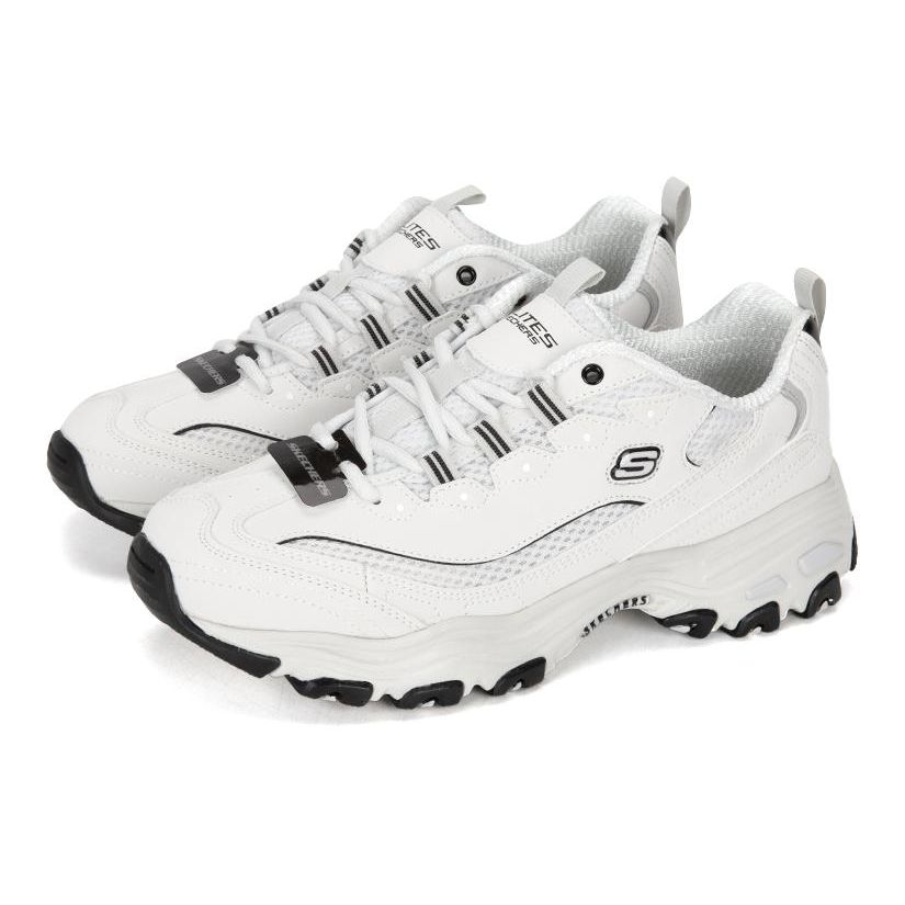 Skechers DLites 1.0 Panda Обувь Модная Универсальная Толстая Подошва Повседневная Увеличивающая Рост Низкие Кроссовки Папины Кроссовки Мужские Кроссовки Черный Белый 894193-LTGY