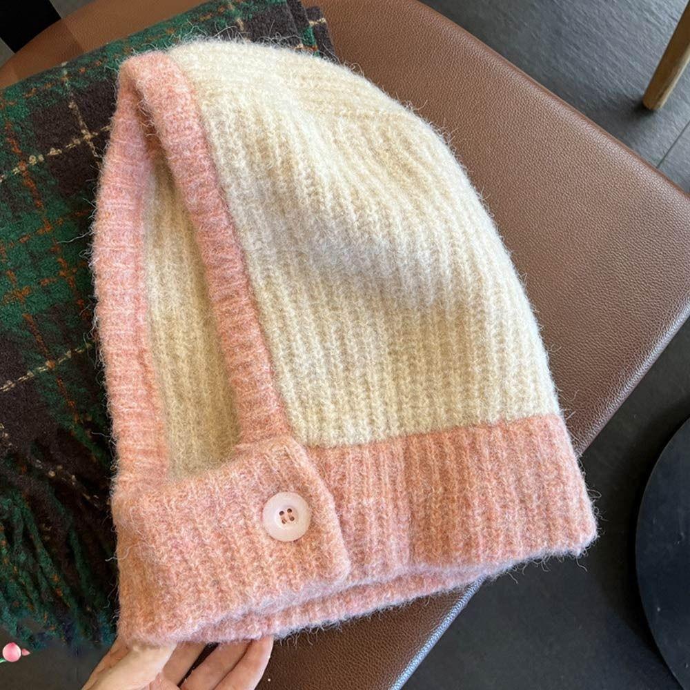 Осенний головной убор с ушками, шарф-шапка, балаклава, шапка-ушанка, теплая вязаная шапка, осень-зима