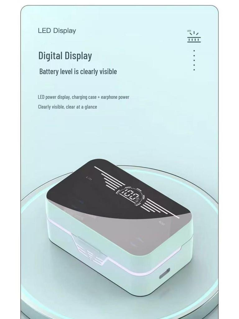 High-Fidelity In-Ear Wireless Bluetooth Earphones with Type-C Charging, Mirror Finish, and Extended Battery Life for Running