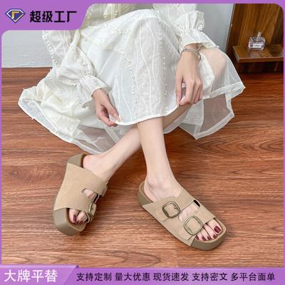 Чжоу Юйтун Шэнь Юэ, тот же стиль, тост Baili Shengqiao 2-го поколения на толстой подошве, шлепанцы Boken, новые сандалии 2025 года, женская уличная обувь