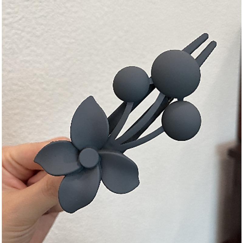 1PC Flower Fruit Hairpin Female Korean Version of High-end Ponytail Duckbill Clip Fashion Temperament Matte Hairpin Hair Accessories
