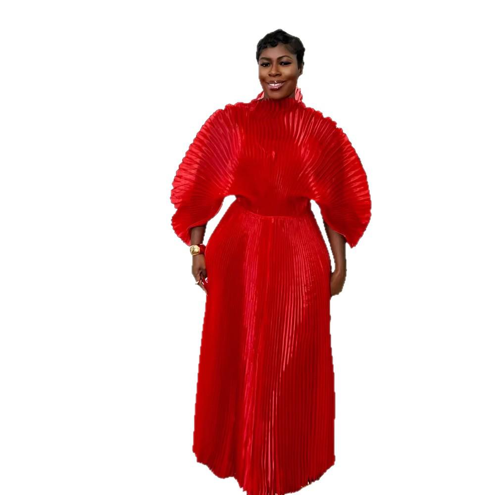 Африканское Элегантное Однотонное Платье Большого Размера - Новый Модный Стиль