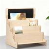 Greeting Card Display Stand, Holder 4 Layer Wood Shelf Poster Organizer for Photo Table