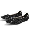 Temperament Fan Fei Weaving Color Flat Shoes Knitted Shoes Knitted Pointed Boat Shoes Doudou Shoes