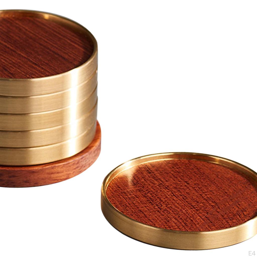 6 Pieces Wooden Coaster Multiuse Lightweight Easy Carrying Coffee Mug Mat Table Protection for Tea