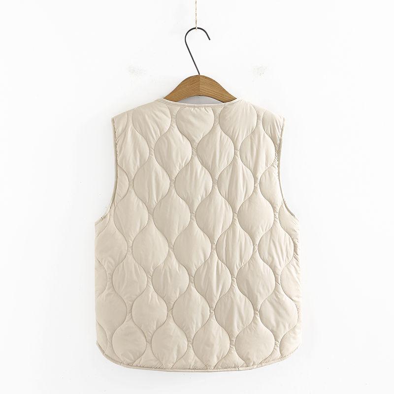Легкий пуховый хлопковый жилет для осенне-зимней женской одежды, сохраняющий тепло, хлопковый жилет