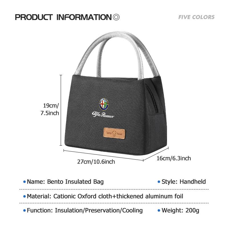 2026 Hot Alfa Romeo Car Portable Waterproof Bento Insulated Bag Insulated Lunch Box Accessories For Alfa Romeo Giulietta GT 159