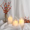 Светодиодная свеча Litake, прозрачная, на батарейках, со специальным пультом дистанционного управления, мерцающая, стеклянная, стеклянная, управляемая, контроль, набор из 3 предметов, свеча, стильная, успокаивающая,