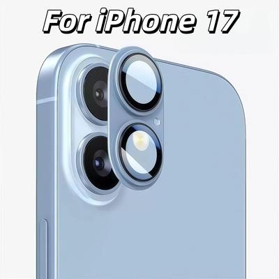 Совместимо с iPhone 17 Алюминиевый сплав Защитная крышка объектива камеры для iPhone17 Интегрированная бронепленка для задней камеры, Устойчивая к царапинам