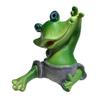 Garden Frog Statue Cartoon Sitting Frog Resin Figurine Animal Sculpture Indoor Outdoor Planter Pot Home Office Desktop Decoration Ornament