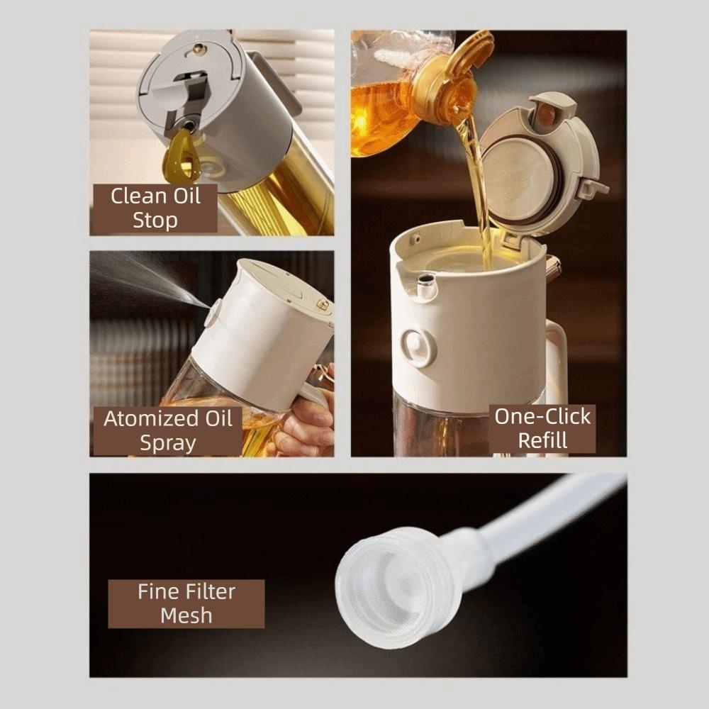 Glass Dual-Purpose Oil Bottle Automatic Oil Mister Practical 2-in-1 Oil Sprayer BBQ