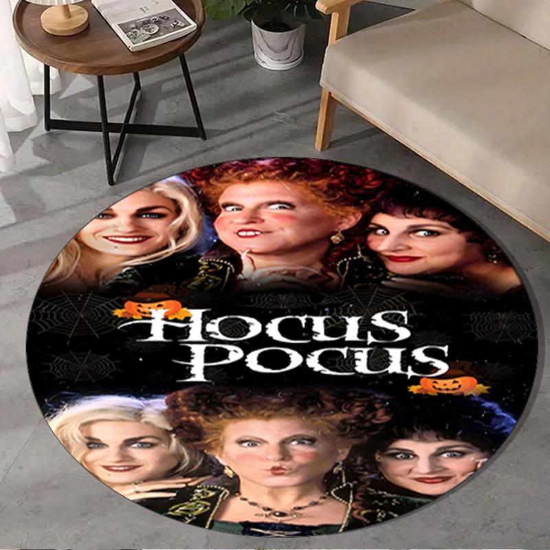 Hocus Halloween Night Round Rug for Livingroom,Bedroom, Palyroom, Chair Rug, Area rug, Circle Carpet, Large Size Fan Christmas gift