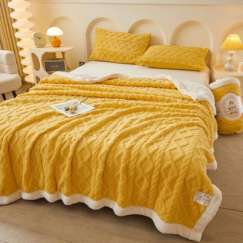 Шерпа Утяжеленное Одеяло Мягкое Теплое и Утолщенное Успокаивающее Одеяло для Дивана Автомобильное Одеяло Офисный Шарф для Обед Под Одеяло с Кондиционером Подарок