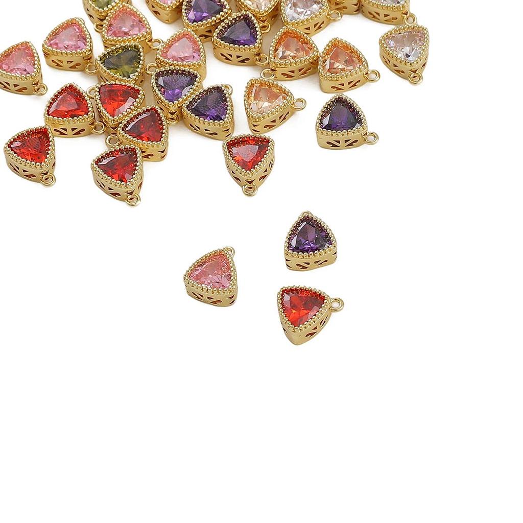 1 шт./упак., инкрустация, треугольный цветной кристалл, кулон ручной работы, браслет «сделай сам», ожерелье, кулон, аксессуары